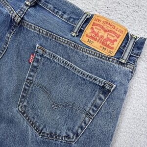 Levis 505 Jeans Mens 38x30 Blue Straight Leg Denim Medium Wash Casual Mid Rise